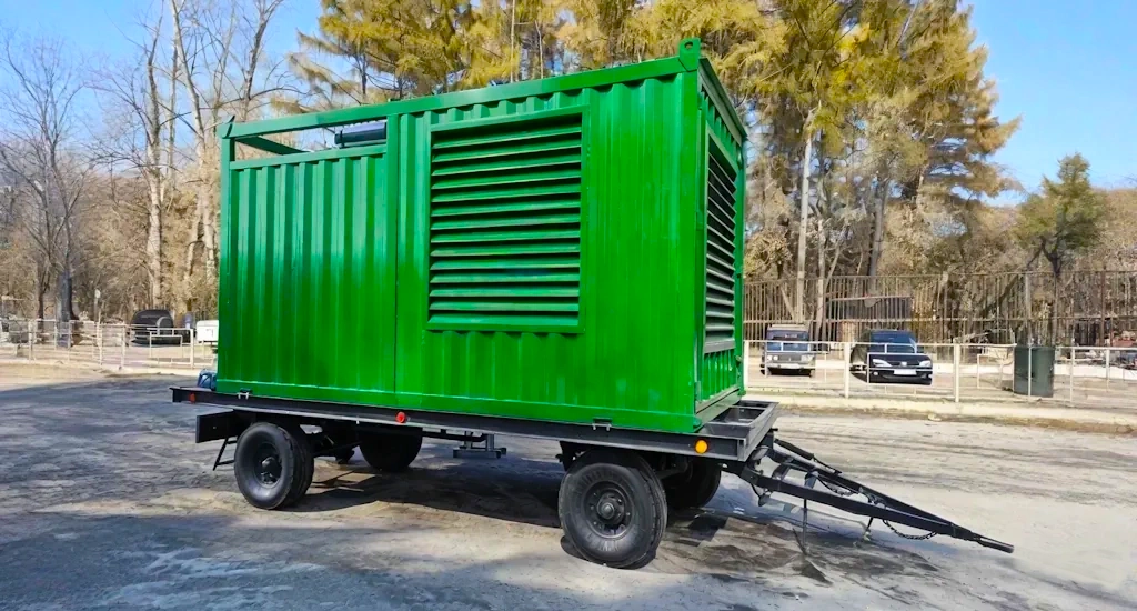 Передвижная контейнерная электростанция на прицепе Передвижная контейнерная ДГУ мощность 450 кВт на прицепе